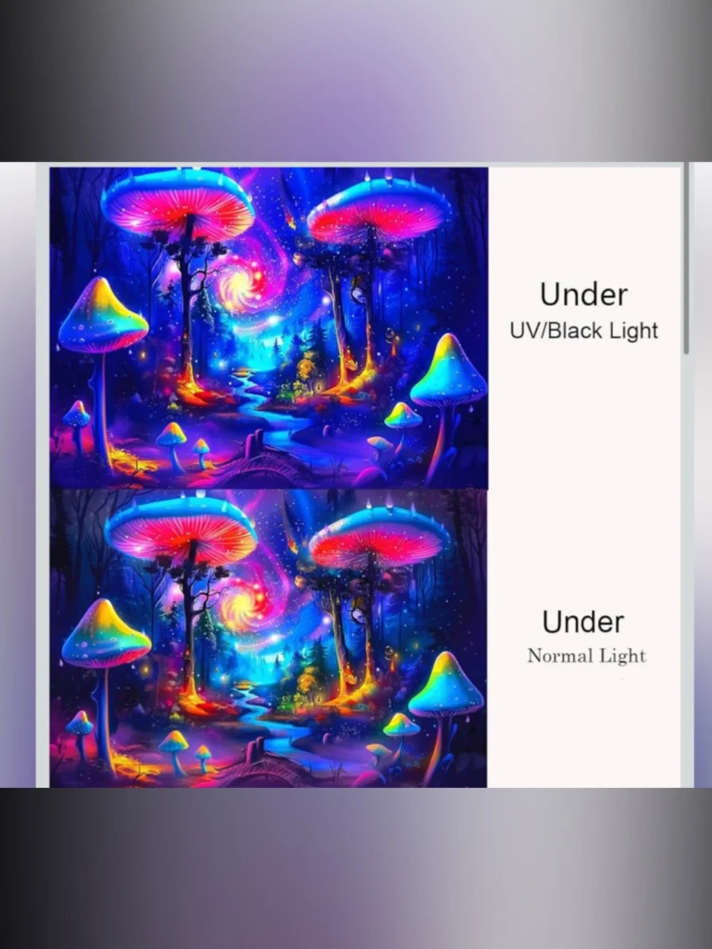 Blacklight Mushroom Tapestrie